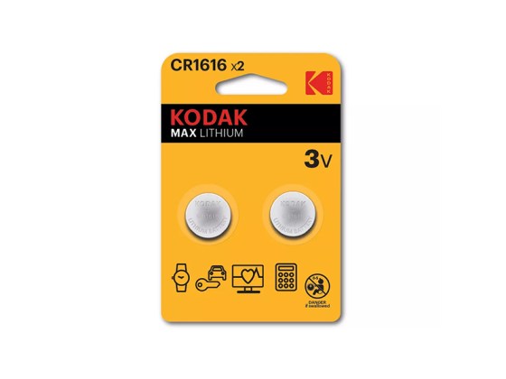 Kodak max lithium cr1616 x2 3v